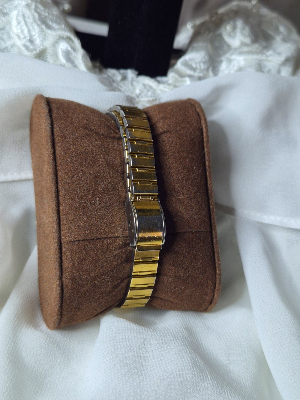 Seiko Women’s Gold-Tone Rectangular Bracelet Watch - Picture 4 of 10